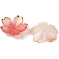 thumbnail image 2 of 100 Pcs 5-Petal Flower Bead Caps Acrylic Flower Bead Caps Floral Spacer Gradient Spacer Flower Beads for DIY Jewelry Making Bracelet Necklace Earrings 17.5x18x5mm Hole: 1.2mm, 2 of 3