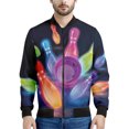 thumbnail image 4 of Chaquetas con estampado 3D de bolos para hombre, sudadera holgada deportiva de moda para primavera y otoño, chaqueta bomber informal con cremallera para la calle, 4 of 5