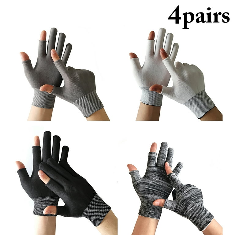 Texting Gloves Fingerless Thin 4 Pairs Nylon Casual Gloves Touchscreen Gloves