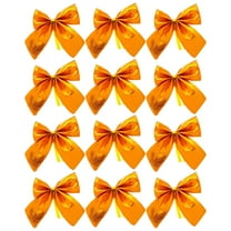 CuiLiyq 12 PCS Christmas Decoration Bowknot Set, 2.2" Mini Bowknot For Decorating Christmas Trees And Gift Packaging, for DIY Xmas Wreath Holiday Party Wedding and Home Decoration (Orange)
