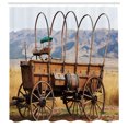 thumbnail image 2 of Ambesonne American Shower Curtain, Nostalgic Wild Western, 69"Wx84"L, Brown Yellow, 2 of 4