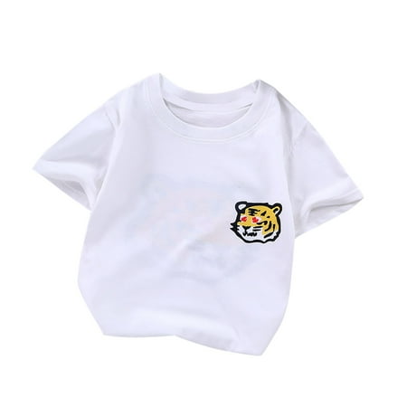 

Lovskoo 1-9Y Toddler Baby Girls Boys Summer Tops Short Sleeve T-Shirts Solid Color Casual Blouse Tops White