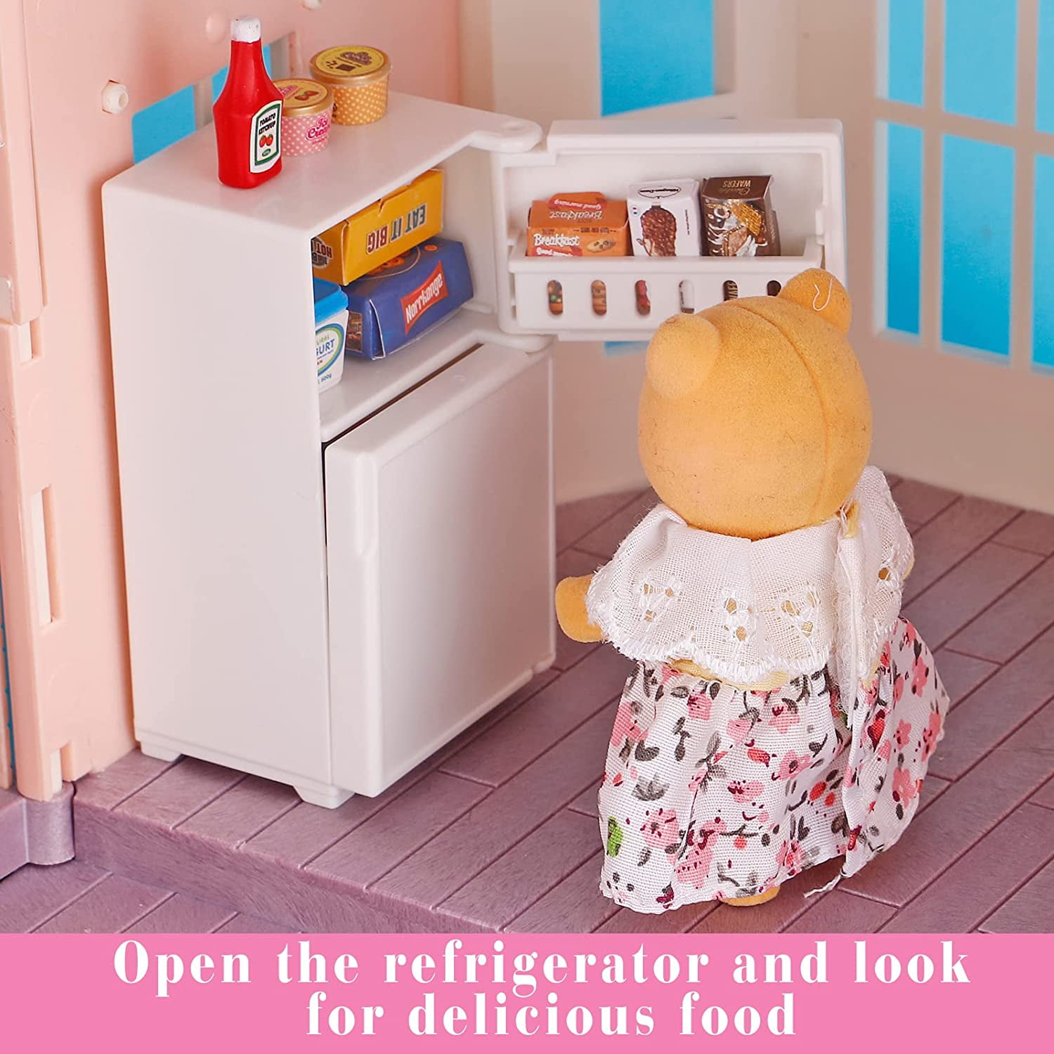 mini refrigerator & food toy set 16-pieces, Five Below