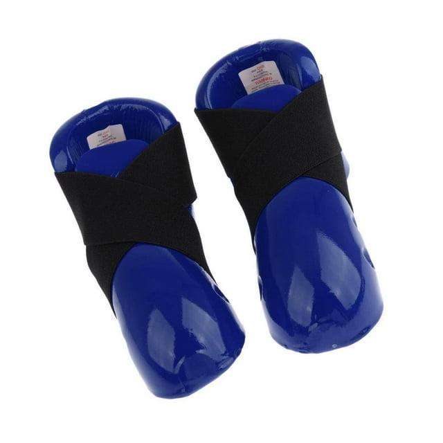 Sparring Protection Karate Shoes Gear Sliding Gear Fixation Sponge Made Wide Application Flexible Sparring PU Taekwondo Foot Guard Sponge Blue S Blue L