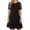 Black, variant on Womens Glitter Lace Dresses Round Neck Short Sleeve Sparkly Casual Party Mini Dress