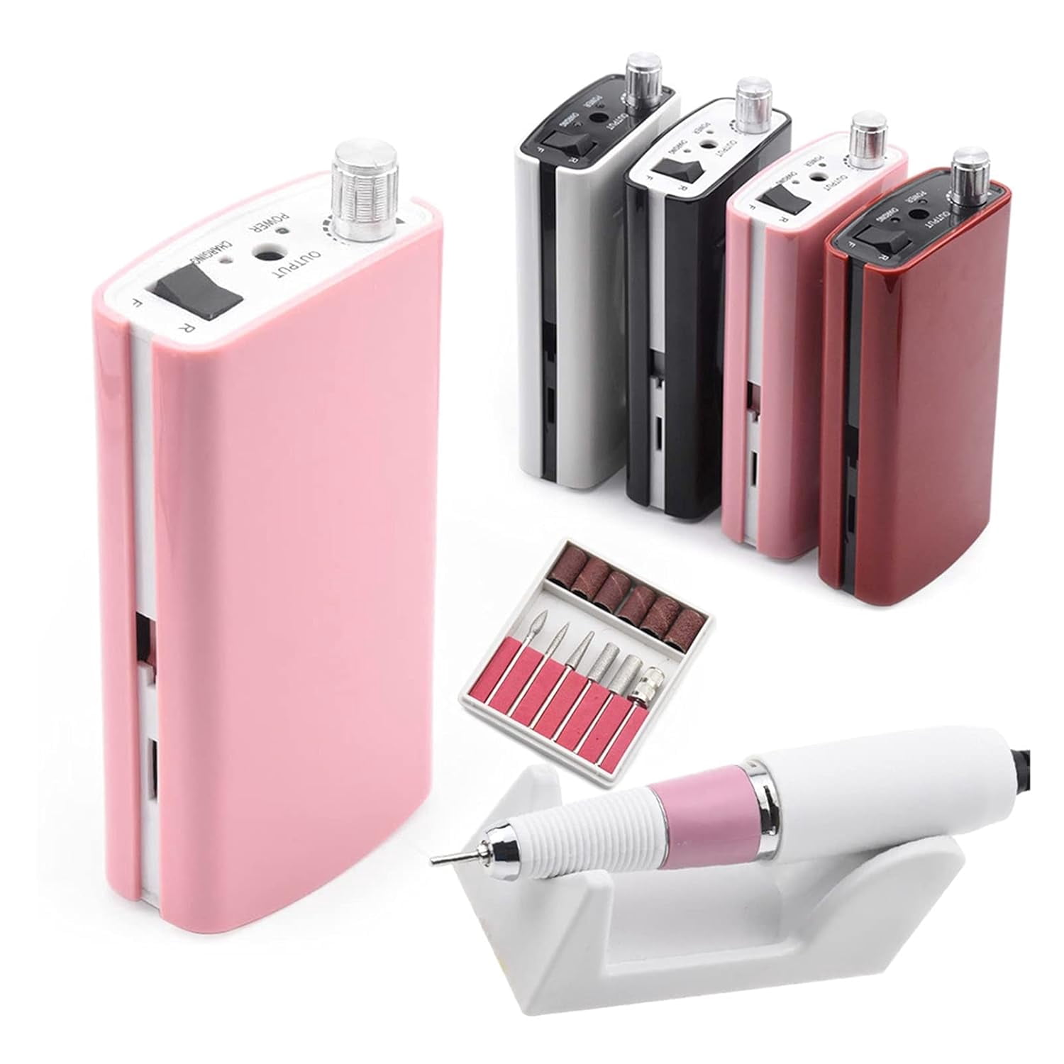 Electric Nail Files 36W 35000RPM Rechargeable Portable Nail Drill Machine Manicure Pedicure Machine Electric Nail File Nail Art Tools Sanding Band for Natural Nails, Gel Polish