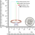 thumbnail image 4 of Rose Tone, Simulated Cubic Zirconia Size-7 Cushion Cut Art Deco Vintage Engagement Wedding Bridal Ring 925 Sterling Silver, 4 of 7
