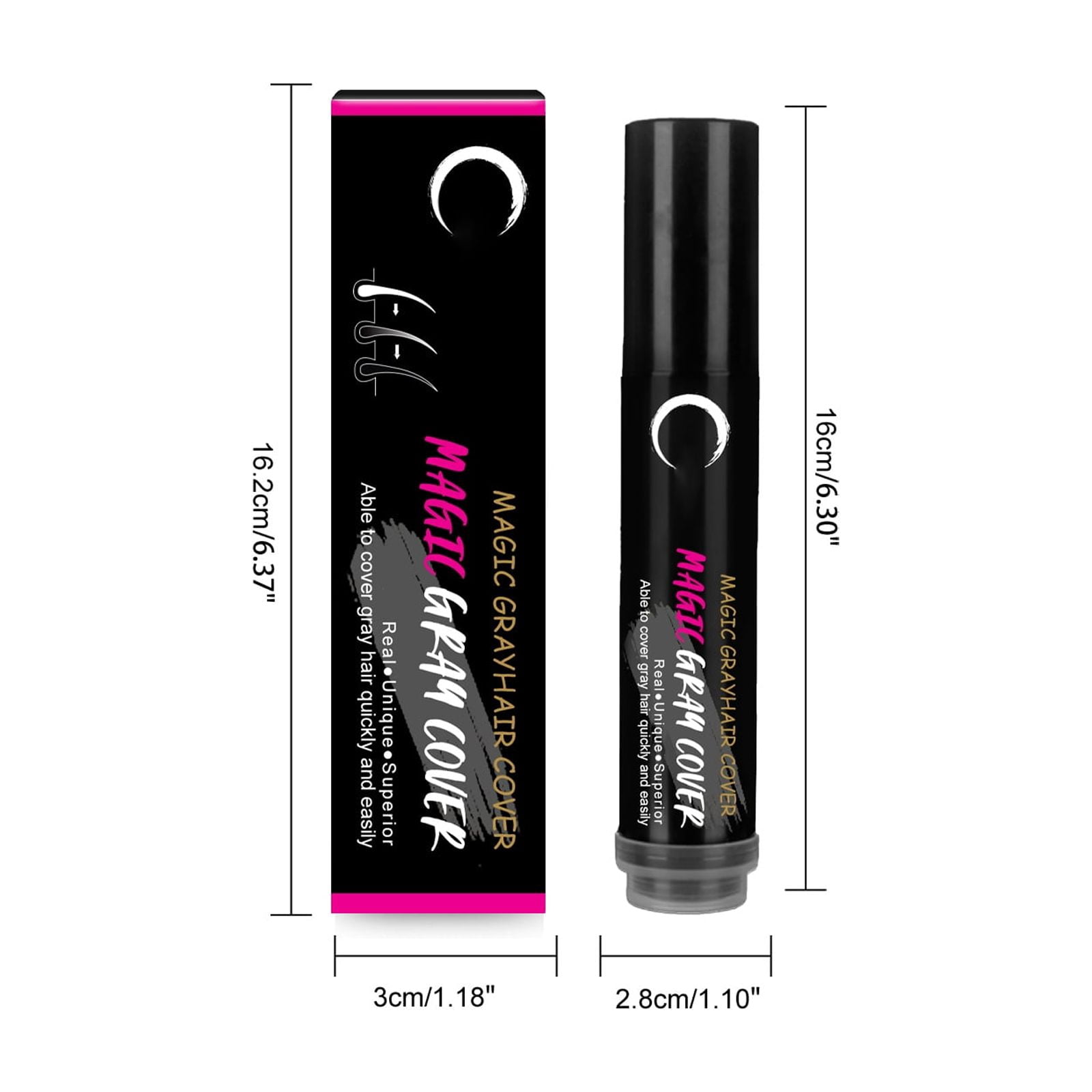Alvantor Temporary Root Touch Up Hair Color Stick, Root Cover Up for Gray Hair - Water-Resistant, Brown