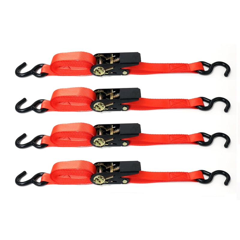 CargoLoc 1 in. W X 10 ft. L Red Tie Down w/Ratchet 400 lb 4 pk