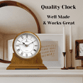 thumbnail image 6 of Mantel Clock, Silent Decorative Wood Mantle Clock Battery Operated, Wooden Design for Living Room, Fireplace, Office, Kitchen, Desk, Shelf & Home Dcor Gift - 9 x 8.5 Inch, 6 of 8