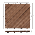 thumbnail image 4 of Alden Design Fir Wood Interlocking Flooring Tiles for Indoor & Outdoor, Brown, 4 of 9