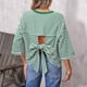 thumbnail image 2 of Tops Y Blusas de Manga 3/4 de Mujer Tops de Verano de Manga 3/4 de Mujer Moda Casual Raya Cuello Redondo 3/4 de Manga Blusas Camisas Top, 2 of 5