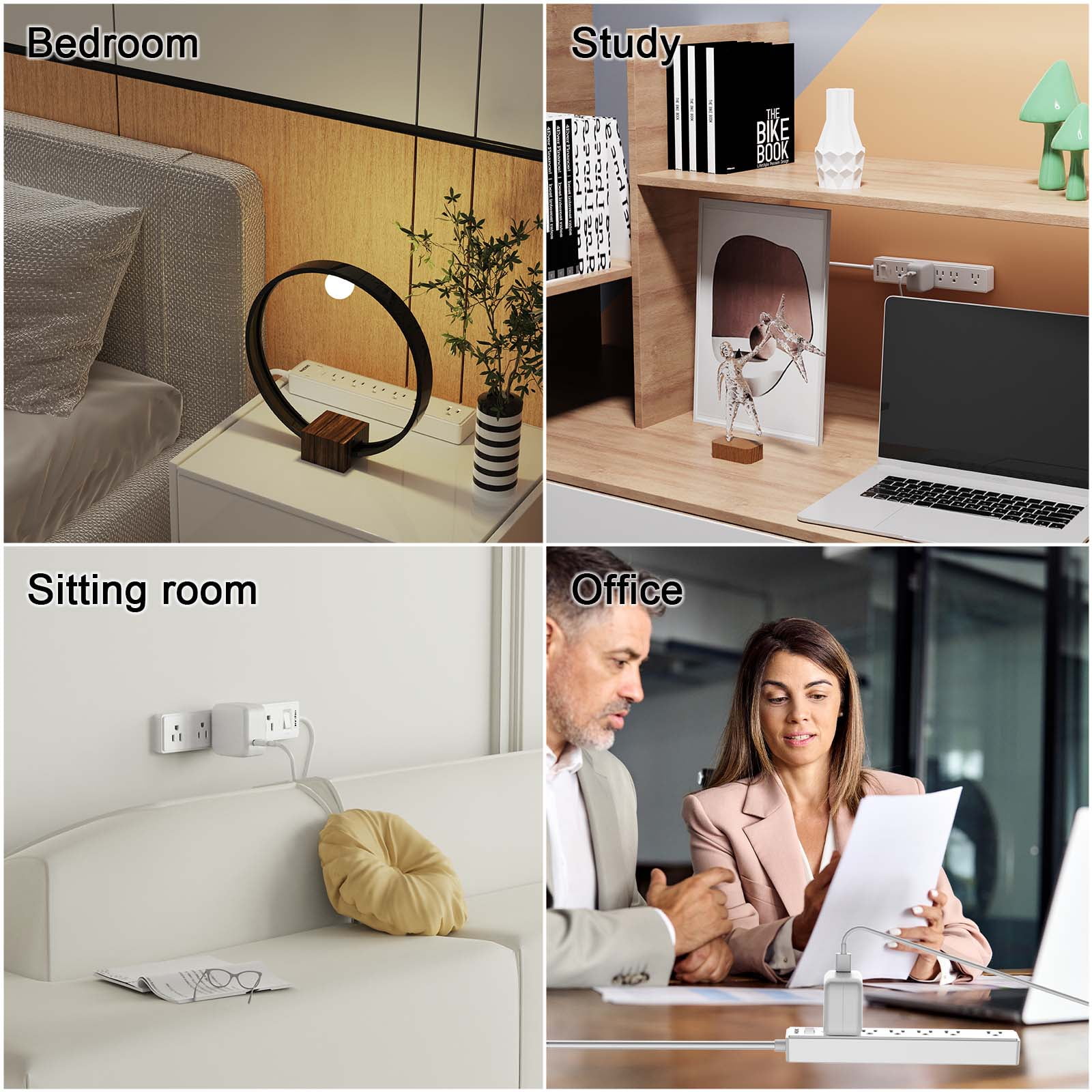 ONDOG Power Strip Surge Protector, 1680 Joules, ETL Listed, White – details