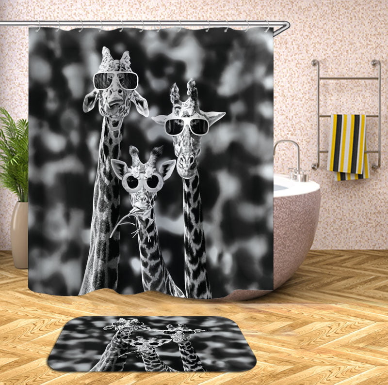 Waterproof Shower Curtain Unique Art Geometric Curtain Dormitory Bathroom Cover 