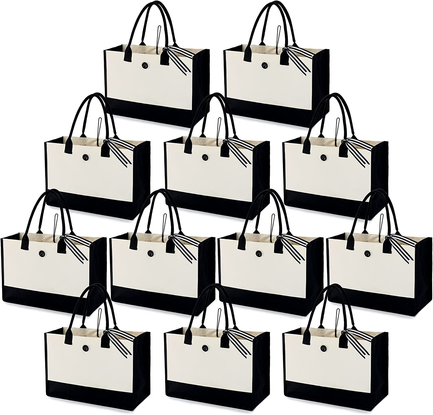 GIFTEXPRESS Pack of 26 Canvas Tote Bag Bulk, Cotton Totes for Embroidery, Crafting Bags, DIY Projects, Bridesmaids Totes, Reusable Grocery Shopping
