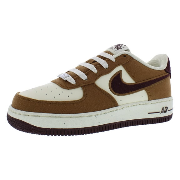 Nike Air Force 1 Lv8 3 GS Boys Shoes Size 4.5, Color: Light British Tan/Burgundy Crush
