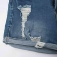 thumbnail image 5 of uublik Shorts Womens Ripped Pull On Super Soft with Pockets Denim Shorts Plus Size Blue, 5 of 6