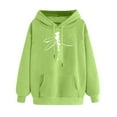 thumbnail image 2 of Homenesgenics Womens Hoodies under $10 Women's Graphic Winter Hoodie Pullover Tops Long Sleeved Comfortable Sweatshirt Green L, 2 of 5