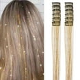thumbnail image 5 of Synthetic Sparking Shiny Hair Tinsel Hair Extensions Tinsel Hair Clip Extensions Women for Braiding Headdress, 5 of 10