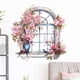 thumbnail image 2 of Adhesivos de pared con flores para ventanas, acuarela, pájaros en flor, 2 of 4