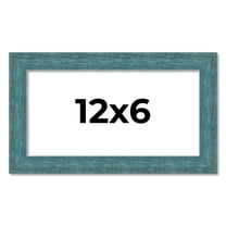 12x6 Frame Blue Rustic Barnwood Solid Wood Picture Frame Width 1.25 Inches | Interior Depth 0.5