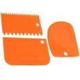 thumbnail image 3 of 3pcs/set Scraper Plastic Cream Spatula DIY Cake Decorating cream scraper Tool Home Bakery Baking Supplies, Orange, 3 of 7