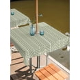 thumbnail image 2 of Outdoor Tablecloth with Umbrella Hole for Patio/Picnic/Party/Camping, Sage Green Geometric Waterproof Table Cloth Square Cover Washable, Minimalism Solid Color Striped Lines (54"x 54"), 2 of 8