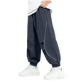 thumbnail image 2 of Spazoro Boys Casual Sweatpants, with Pockets Elastic Waist Solid Color Baggy Jogger Pants for Kids Gray Size 11-12, 2 of 5