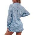 thumbnail image 4 of Sunloudy Camisas elegantes para mujer, blusa de gasa con botones de manga larga de jacquard de color puro Sunloudy  S M L XL XXL, 4 of 7