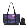 thumbnail image 7 of FORMRS Canvas Laptop Tote Bag for Women with 15.6" Computer Compartments Shoulder Handbag, Purple Street, 7 of 7