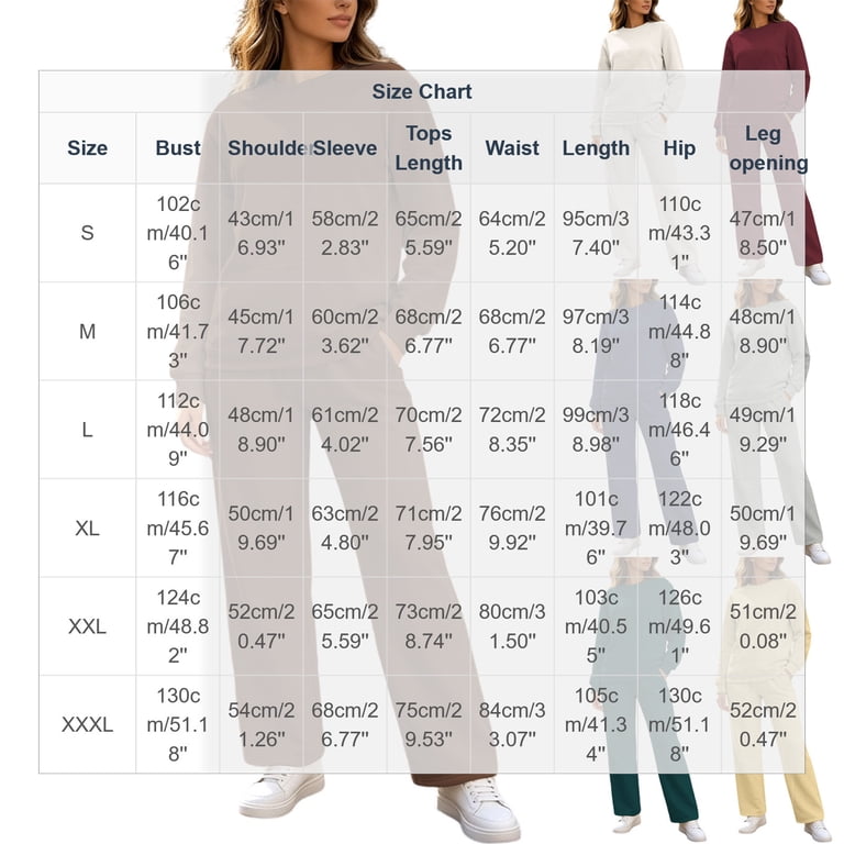 Tqcoqu Women's Solid 2 Piece Sweatsuit,Crew Neck Long Sleeve Sweatshirt ...