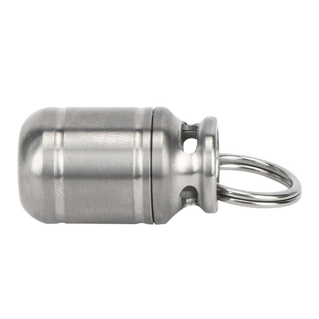 Keychain Pill Container, Small Pill Case Portable Alloy Medicine Holder Waterproof Warehouse Mini Pill Storage Bottle Food Pills Tea Candy Organizer Cans for Outdoor Camping