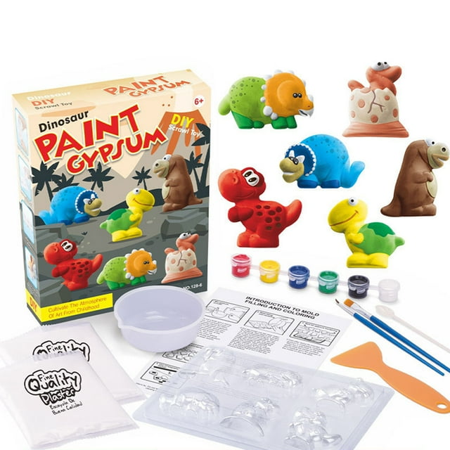 Children Paint Gypsum Diy Creativity Scrawl Set Gift For Boys Girls 7 8 9+ Animal Car Starry Style Painting Crafts