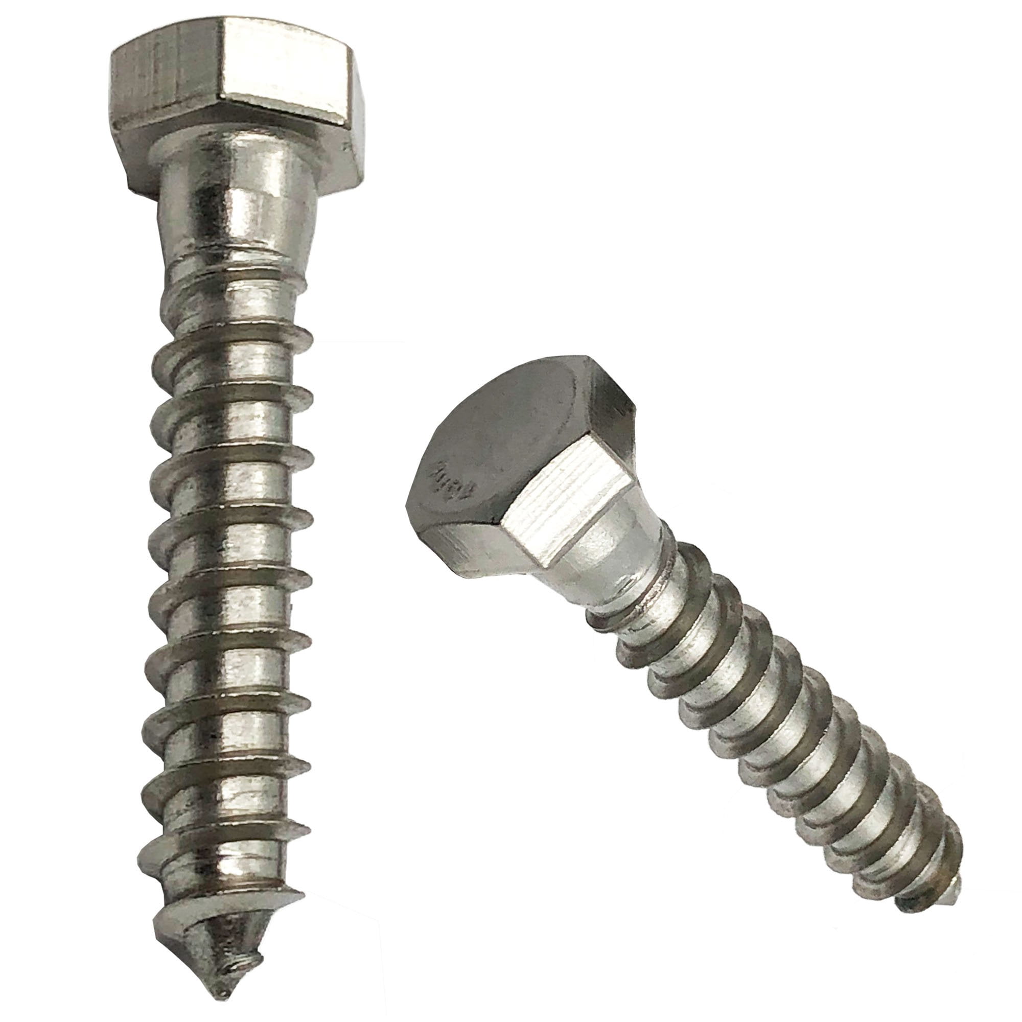 EP Hex Lag Screws, Stainless Steel, 3/8" x 3", 50 Pack