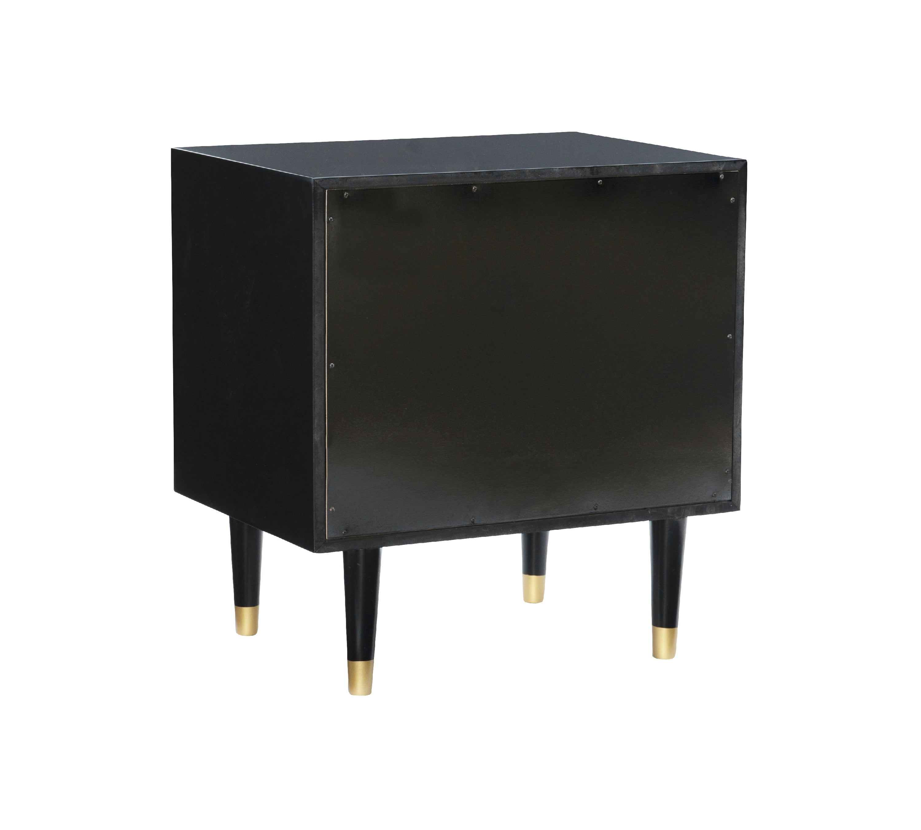 Linon Ginzel 2-Drawer Nightstand, Black and Gold Finish