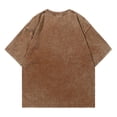 thumbnail image 2 of Men's Retro Heavyweight Solid Color Short Sleeved T-shirt Women Summer Street Trendy Washed Old Oversized Tops, 2 of 4
