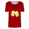 thumbnail image 4 of Tops Cortos para Mujeres, Oktoberfest Casual Impreso Cuello Redondo Manga Corta Camiseta Top Hecho de Poliéster para la Primavera Verano Uso Diario, Camisetas Casuales de Mujer, 4 of 4