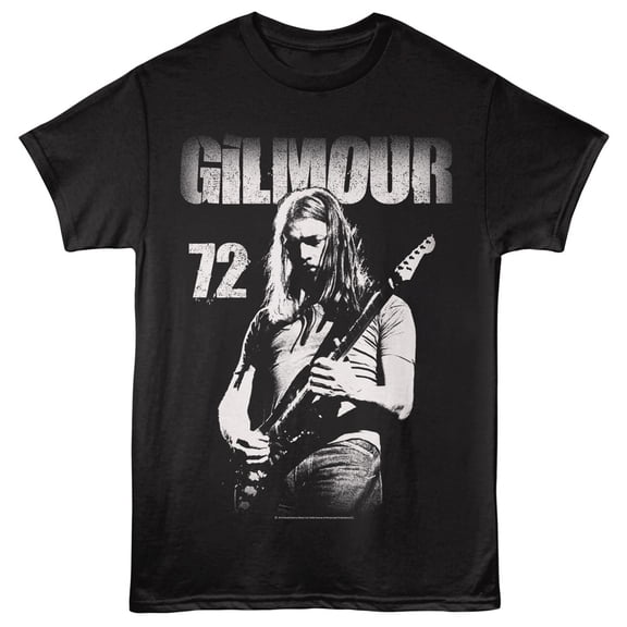 David Gilmour 72 Guitarist Men's T Shirt (Black, AdultS)