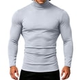 thumbnail image 2 of Hvogkswy Compression Shirt Men, Turtleneck Dry Workout Base Layer Undershirt Thin Stretchy Slim Comfy Long Sleeve Tops, 2 of 6