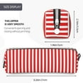 thumbnail image 3 of Naloa Red And White Stripes Leather Pencil Case, Makeup Pouch, Zipper Pouch for Daily Essentials, Storage Organizer, Cosmetics and Stationary Bag, 3 of 7