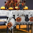 thumbnail image 2 of Halloween Tablecloth Ghost Cat Pumpkin Rectangle Table Cloth Washable Table Cover for Holiday Party Picnic Dinner Home Kitchen Table Decor, 60 x 102 Inch, 2 of 6