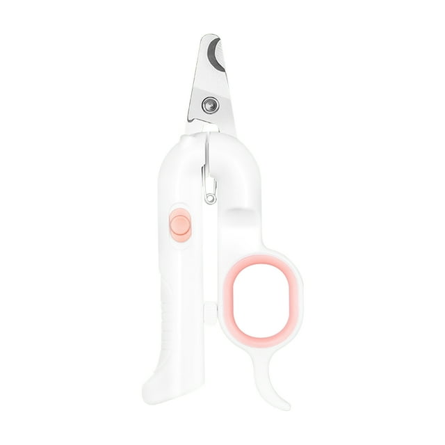 Cortauñas para Mascotas con Luz LED, Rosa – Ideal para Perros y Gatos, Diseño Ergonómico y Portátil, Acero Inoxidable, Incluye Pilas, Perfecto para Uso en Casa o Viaje.