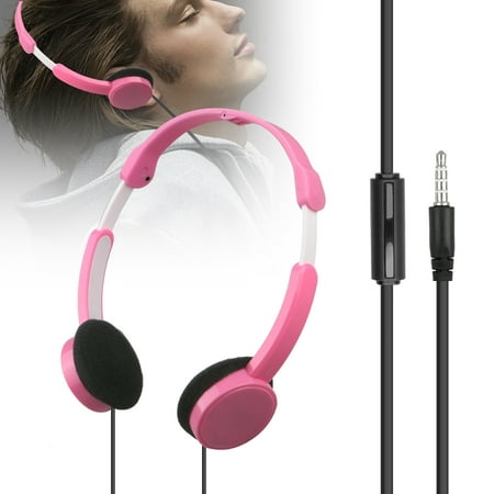 Headband Stereo Headphones - 3.5mm Plug Retractable Foldable Stereo Bass Earphone Headphones Headset Adjustable Headband with Mic for Smart Phones, Tablets, Laptop