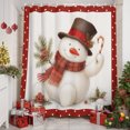 thumbnail image 6 of Extra Long Shower Curtain 72x96 Inch, Christmas Snowman Shower Curtain Waterproof Bathroom Decor, Xmas Pine Needle Berry Red Polka Dot Fabric Bath Curtain Set Accessories with Hooks, 6 of 8