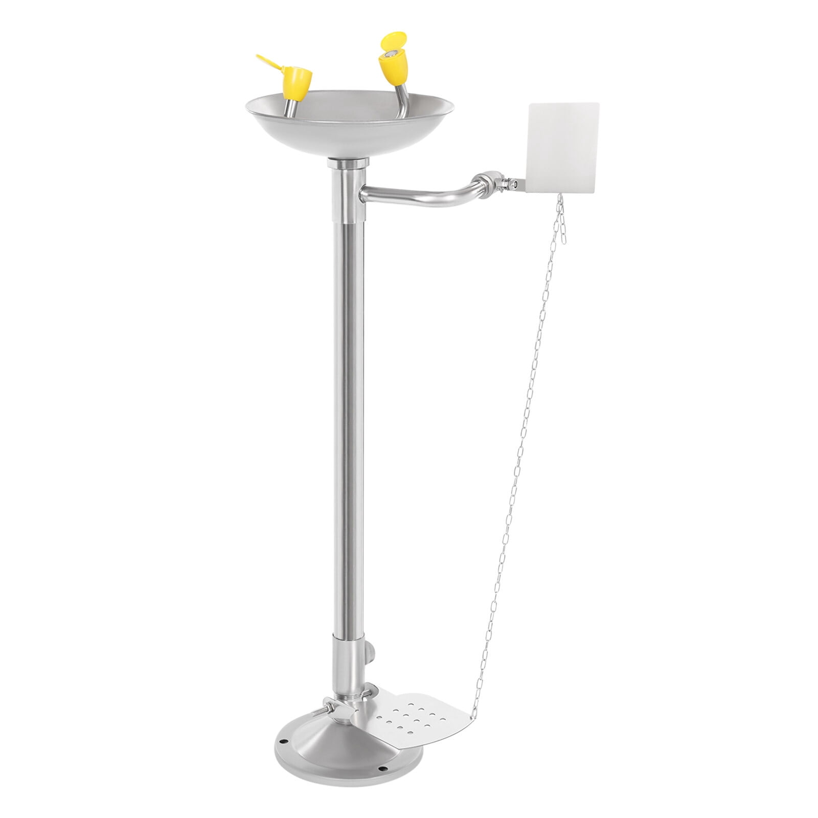 Miumaeov Stainless Steel Standing Eyewash Station Lab Safety Eye Shower Washing Unit 0.2-0.4MPa