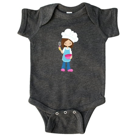 

Inktastic Baking Girl Girl With Chef s Hat Brown Hair Gift Baby Girl Bodysuit