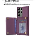 thumbnail image 4 of Dteck for Samsung Galaxy S22 Plus Card Holder Back Case with Pockets, Premium PU Leather ID Cash Credit Slots Magnetic Kickstand Flip Folio Slim Hard Protective Cover, darkpurple, 4 of 7