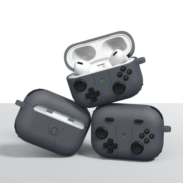 Estuche para auriculares con forma de controlador y cubierta blanda con gancho para Apple Airpods Pro 2/Pro