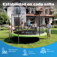 thumbnail image 4 of Trampolín para Niños 8 Pies ( 194 CM ) YEI Verde, Estructura de Acero Reforzado con Red de Seguridad, 4 of 7