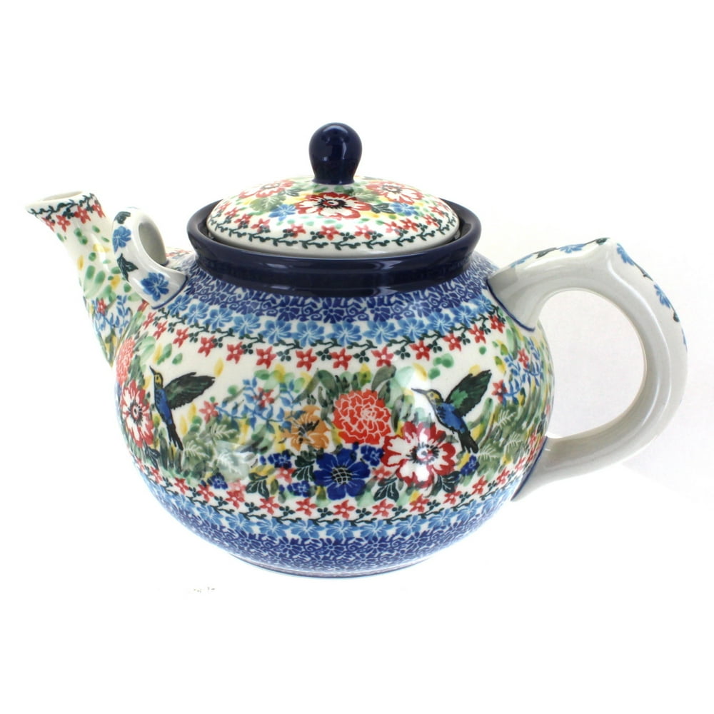 Polish Pottery Hummingbird Large Teapot